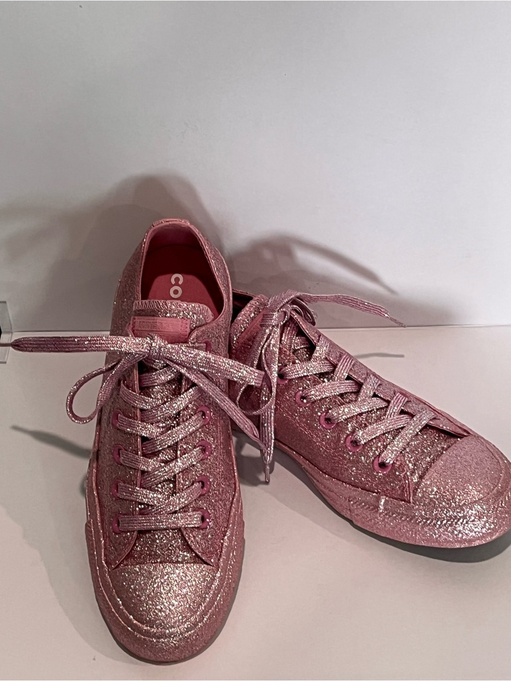 NWOB Converse Pink Glitter Chuck Taylor All Star Low Metallic Sneakers 9 - Picture 16 of 16